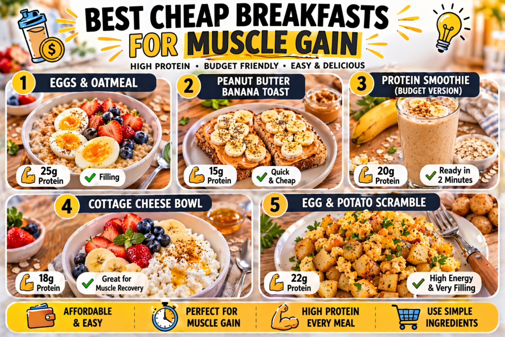 best cheap breakfasts for muscle gain