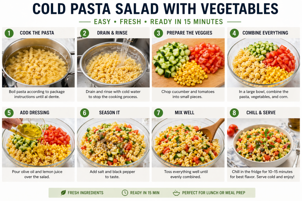 cold pasta salad vegetables