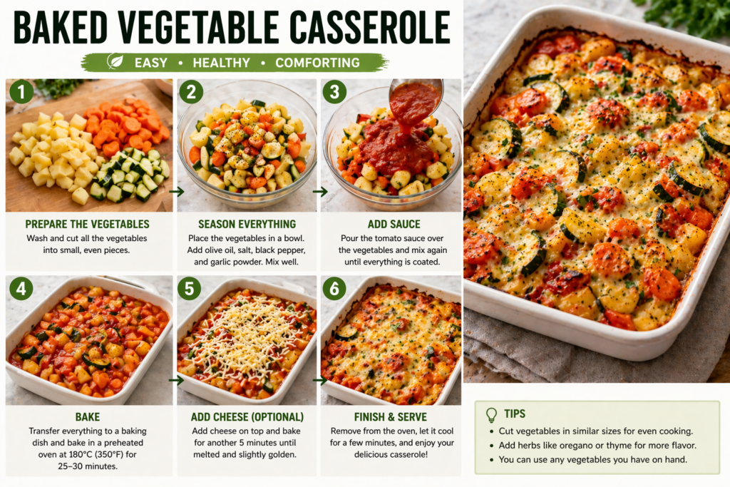 steps baked vegetable casserole