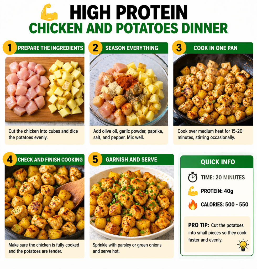 steps high protein chicken and potatoes dinner